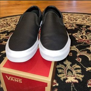 Vans leather slip on shoes